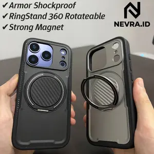 NEVRA Armor 360 Rotatable MagSafe Stand Case - Casing Holder Cincin Putar Armor Shockproof IPHONE 11 12 13 14 15 16 17 AIR PRO MAX