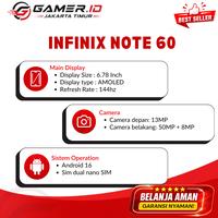 Gambar Infinix NOTE 60 5G [8GB/256GB] Mediatek Dimensity 7400 Ultimate 6150mAh 45W Fast Charging 6.78" AMOLED Android 16 Garansi 1 Tahun - FIZZ BLUE, Phone Only, Special Price dari GAMER ID JAKARTA TIMUR Kota Administrasi Jakarta Timur 3 Tokopedia