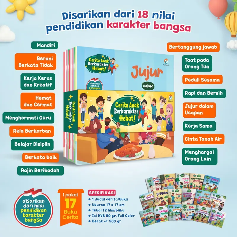 (isi 17 buku) Seri Cerita Anak Berkarakter Hebat - Ziyadbooks - Laris Maris 1
