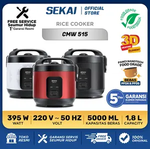 SEKAI Rice Cooker / Penanak Nasi Magic Com Penghangat Nasi 3 in 1 Ukuran 1.8L - CMW 515