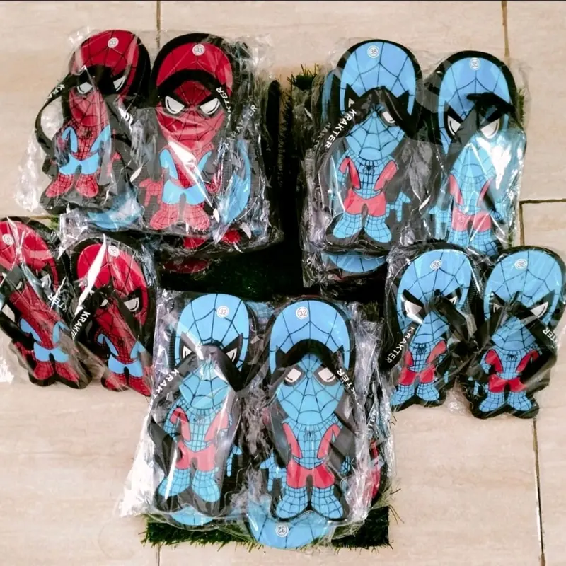 BELI LOKAL Paket Murah 20Pcs Sandal Jepit Anak Karakter Lengkung Cowok dan Cewek Keren Murah 7
