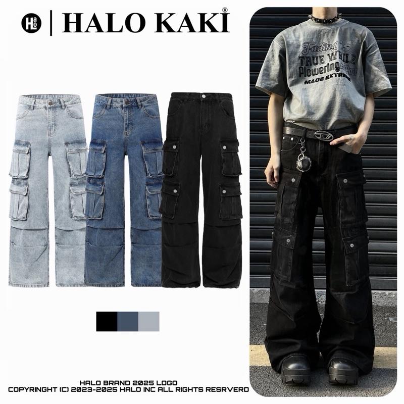  JEANS BOX BAG  Túi hộp xếp ly  - QUẦN JEAN TÚI HỘP TO ỐNG RỘNG PHỦ GÓT GIÀY PHONG CÁCH Y2K Menswear Nam Denim Pants Có Túi Nam Menswear Pants Baggy Ong 