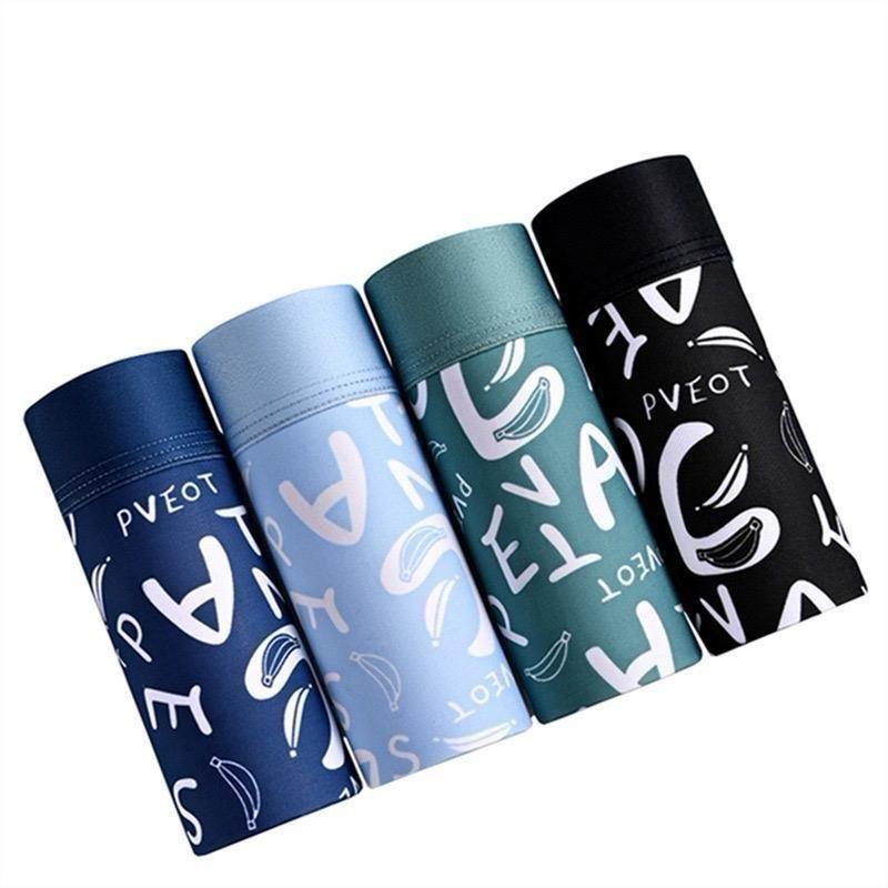 Sét 4 Quần Sịp Boxer Nam Lụa Băng Chất Liệu Cao Cấp Thoáng Mát Co Giãn Thoải Mái Quần Xịp Boxer Nam KENGGO Mềm Mại Thấm Hút Mồ Hôi Tốt