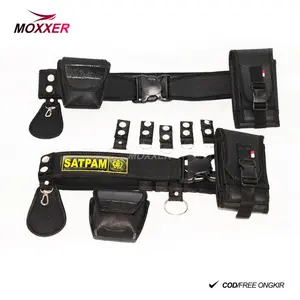 Sabuk kopel Fullset satpam Hitam kanvas Lengkap ikat pinggang atribut kelengkapan dinas pria terbaru - KS22