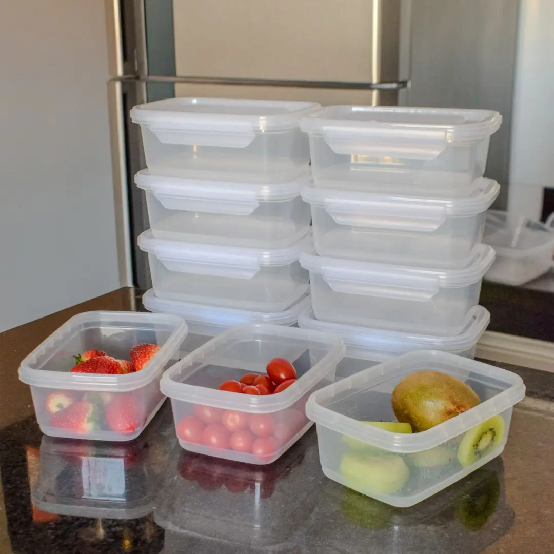 Kit 5 a 30 Marmita Potes 800ml Com Travas Laterais BPA FREE Alimentos organizadores de congelador
