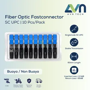 1 Pack (10 Pcs) Fiber Optic Fastconnector SC UPC Fast Connector Konektor FO Model Buaya / Biasa