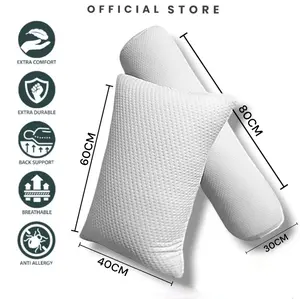 Bantal Guling Hotel Super Premium Busa Memory Foam Kain Knitting Putih