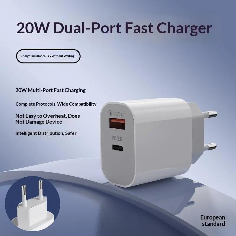 20W kép cổng USB A + C pd3.0 QC3.0 nhanh tường sạc sạc Adapter cho nhà du lịch văn phòng điện thoại sử dụng