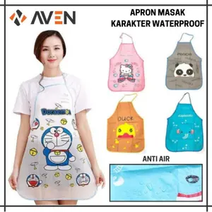 AVEN Kain Celemek Dapur Apron Masak Anti Air Minyak Motif Karakter Kartun Lucu Unik Waterproof