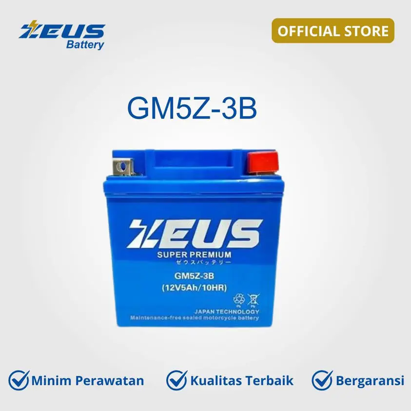 Aki Motor Honda Legenda, Megapro Lama, Supra X Lama GM5Z 3B Zeus Battery Aki Kering Motorcycle
