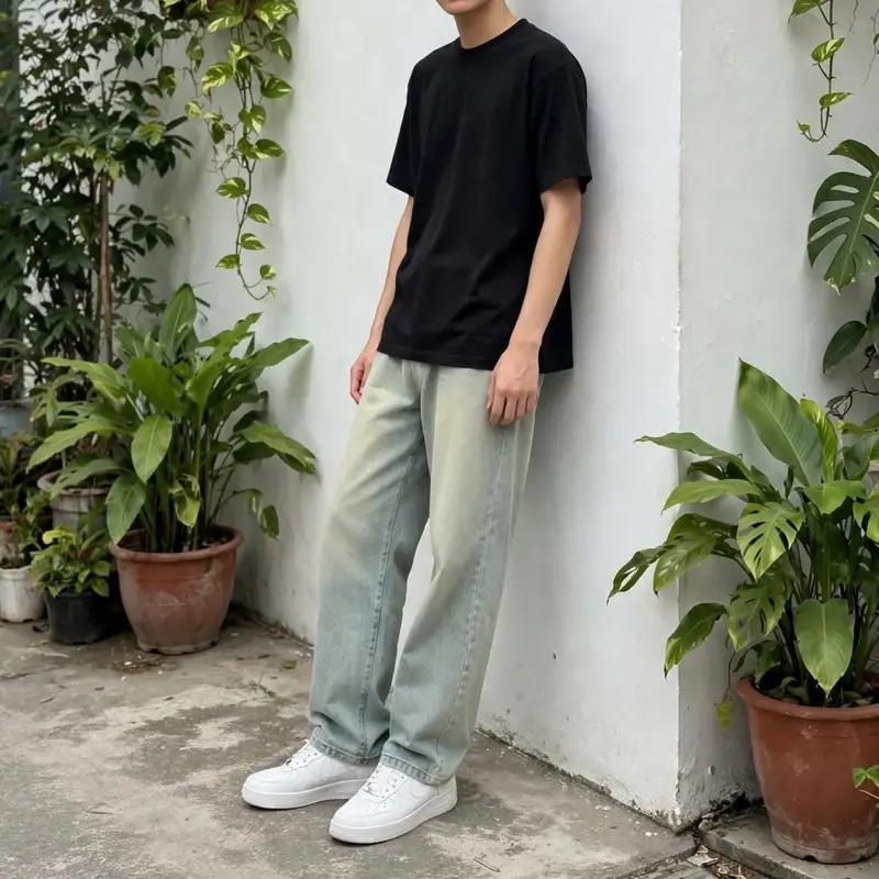 (D05) Quần jean nam suông màu vintage ống đứng phong cách hàn quốc được giởi trẻ yêu thích