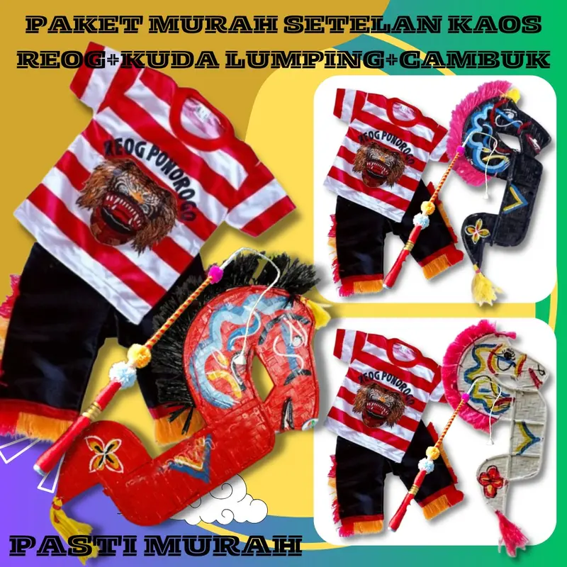 Set baju reog dan jaranan kuda lumping+cambuk Fashion 0