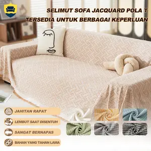 【T-Check Sofa Throw】 Selimut sofa yang dapat dicuci dengan mesin dilengkapi dengan motif jacquard geometris dan hiasan tali Selimut sofa yang ramah hewan peliharaan Desain serbaguna untuk semua musim Ukuran: 90x180cm hingga 180x340cm