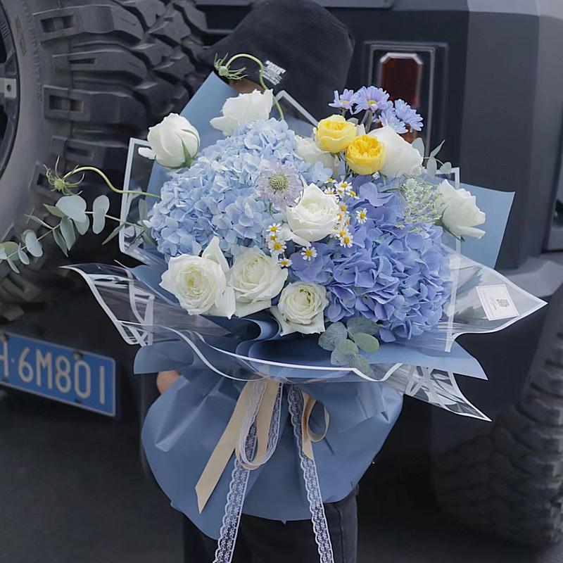 *5 LEMBAR* Kertas Cellophane Bucket Bunga [Frame Transparent Glossy] Flower Wrapping Paper Celophane / Krtas Buket Bening Chellophane Hologram untuk Bouquet Snack Uang Wisuda 1
