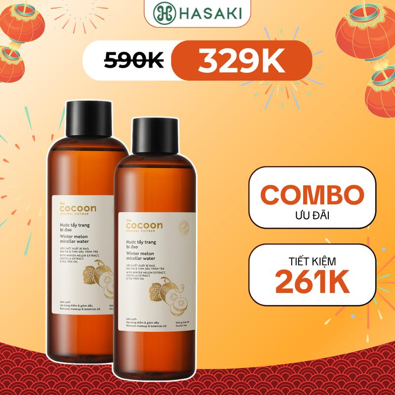 Combo 2 Nước Tẩy Trang Bí Đao Cocoon Hỗ Trợ Làm Sạch & Giảm Dầu 500ml | HASAKI BEAUTY