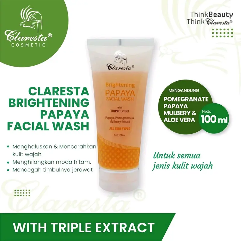 sabun cuci muka papaya facial wash Mencerahkan Wajah Membersihkan Komedo 2