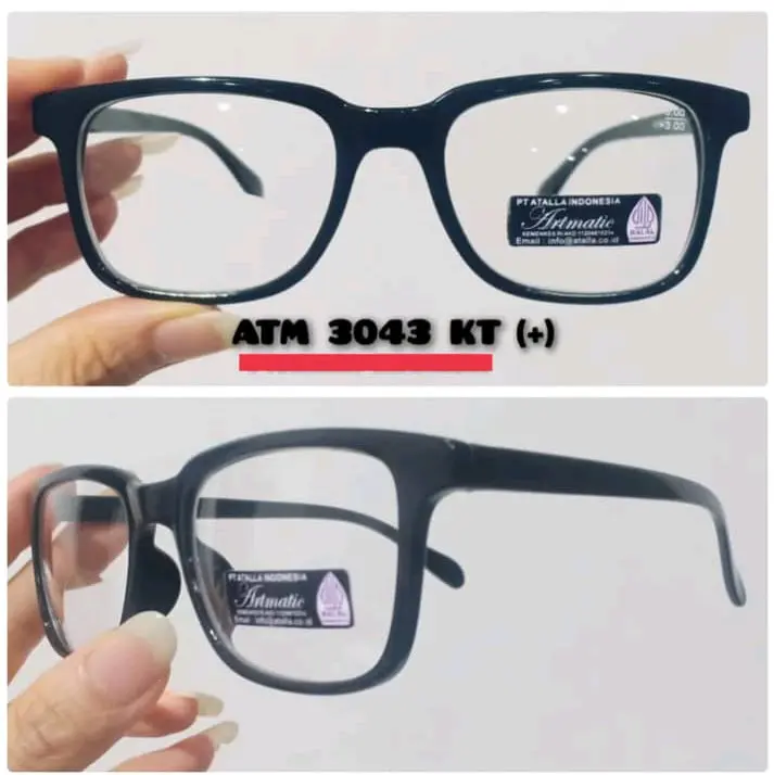 KACAMATA BACA KRIPTOK (DOBELE FOKUS) KACAMATA BACA & JALAN   FRAME HITAM LENSA PLUS  MODEL KOTAK PERSEGI, FRAME WARNA HITAM TERSEDIA UKURAN +100 SAMPE +400