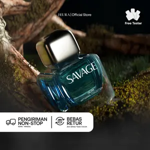 HEURA Savage - Extrait de Parfum Aroma Fresh Bergamot Patchouli Elegant Parfum Pria Tahan Lama