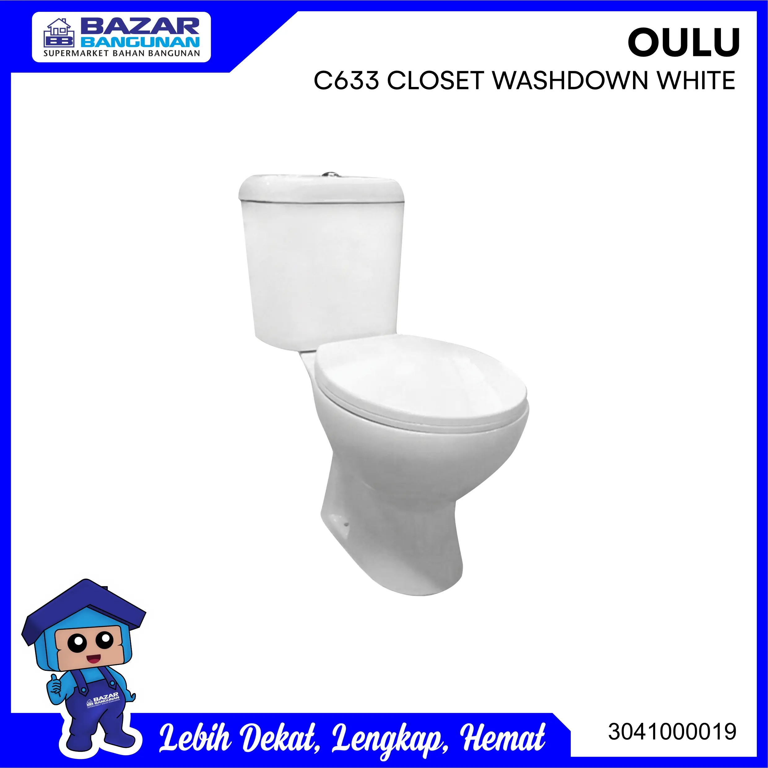 Oulu - Closet / Kloset / Toilet Duduk C 633 / C633 Wash Down White