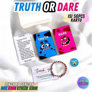 Kartu Permainan Truth Or Dare Edisi Monster Vector Isi 50Pcs