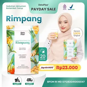 [BPOM] Teh Rimpang Detoplus ala JSR - Teh Kunyit Jahe Lengkuas Sereh sudah BPOM & Halal MUI - Teh Celup Minuman Rempah alami - Original Herbal Tea