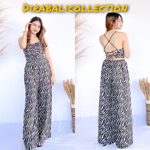 SETELAN PLORIN MOTIF ZEBRA BALI Baju Celana Panjang Wanita Atasan Dewasa