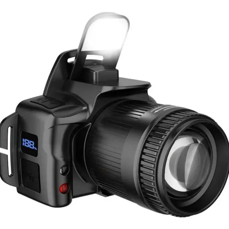 Senter kepala Super Zoom ZXT-U8 super terang cahaya putih model kamera 2