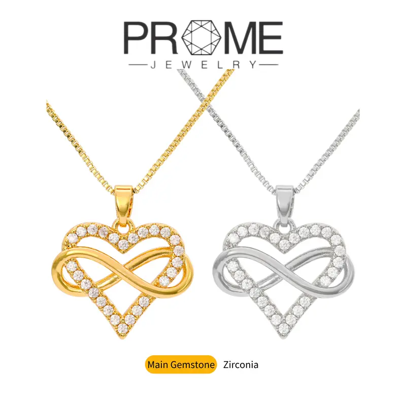 (CN111)Infinite Heart Zircon Pendant Necklace（38+5CM） 0