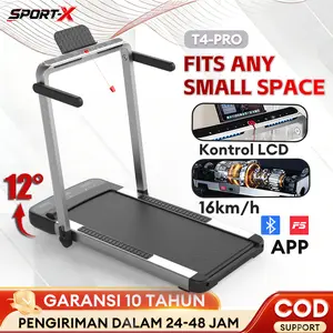 【Diskon Lebaran 】【MY-HI】Sport-X Treadmill Bisa dilipat electric Rasa teknologi perak low watt H40DC Lipat Bluetooth Musik Multifungsi Treadmill
