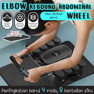 ECB Wheel 4roda Roller Alat Gym Latihan Plank Push Up Elbow Rebound Multifungsi GRATIS MATRAS