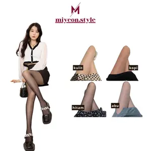 Miyeon KK437 Stocking Pantyhouse Celana Sheleg Kaos Kaki Stoking Wanita Kulit Transparant Sepinggang