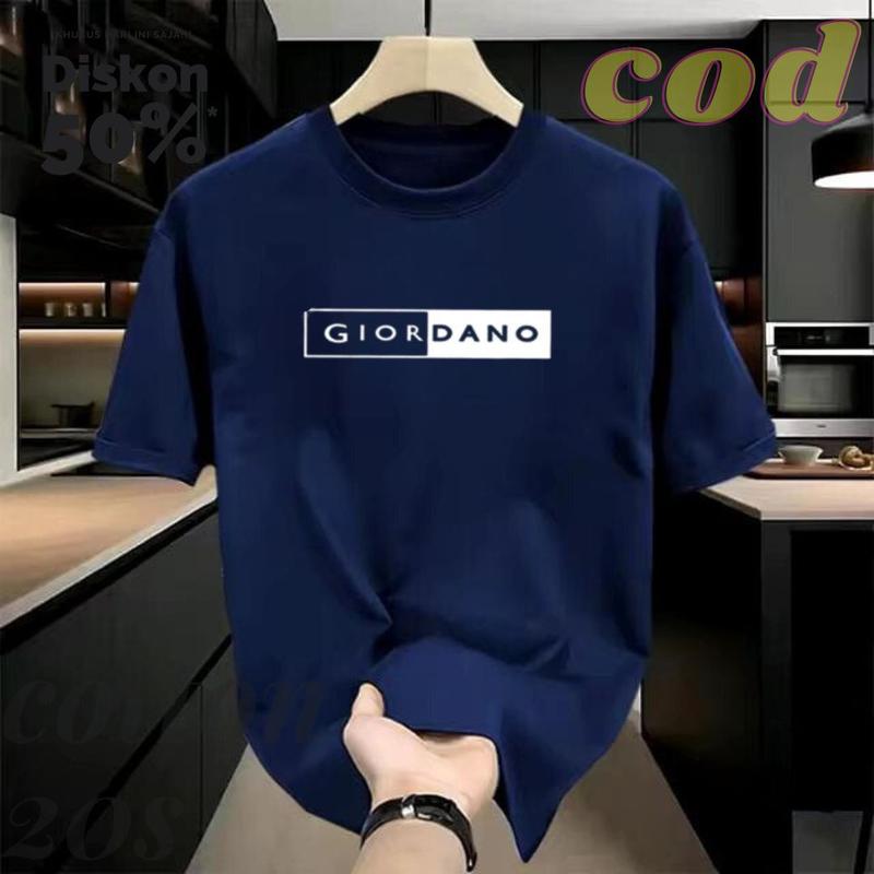 Product Introduction of DN STORE SHOP T - Shirt Baju Kaos  Distro Atasan Pria Wanita Pria Wanita giodn Blok  Logo putih cootun Combed 20S Tebal Nyaman Navy Keren 34