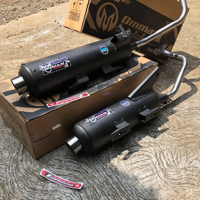 Original OMMAN RACING knalpot tsugigi suara ngebas adem fullset,pnp,untuk al metic Motor 4