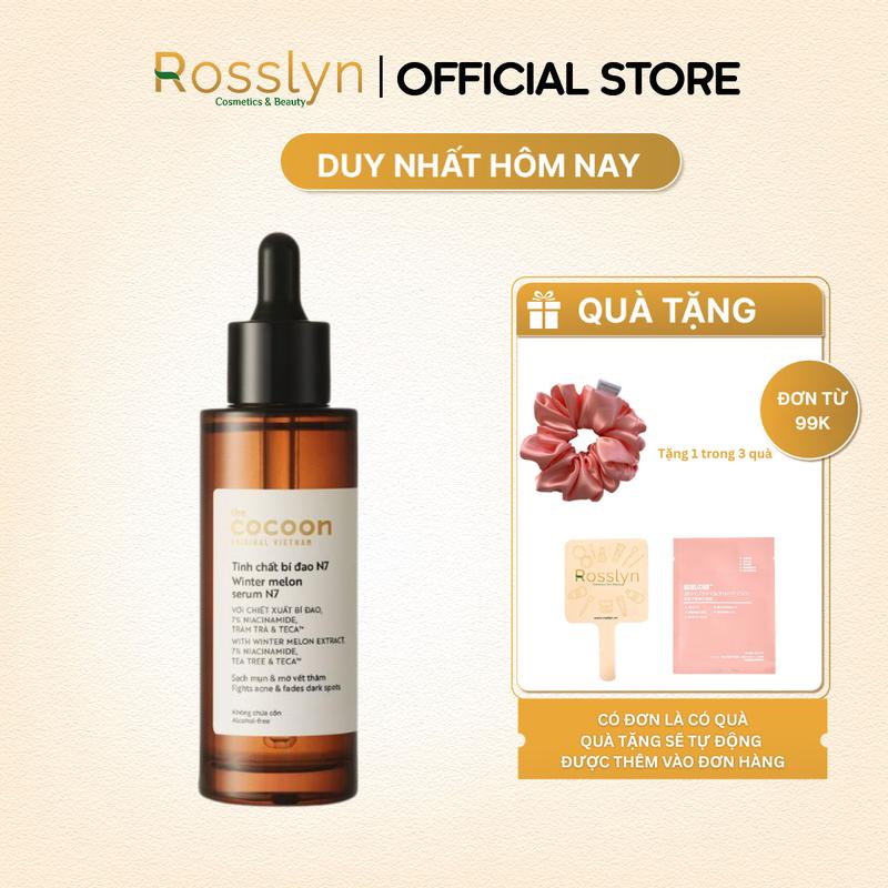 Tinh chất bí đao serum 7% Niacinamide hỗ trợ mụn chuyên sâu mờ vết thâm Cocoon 70ml Rosslyn