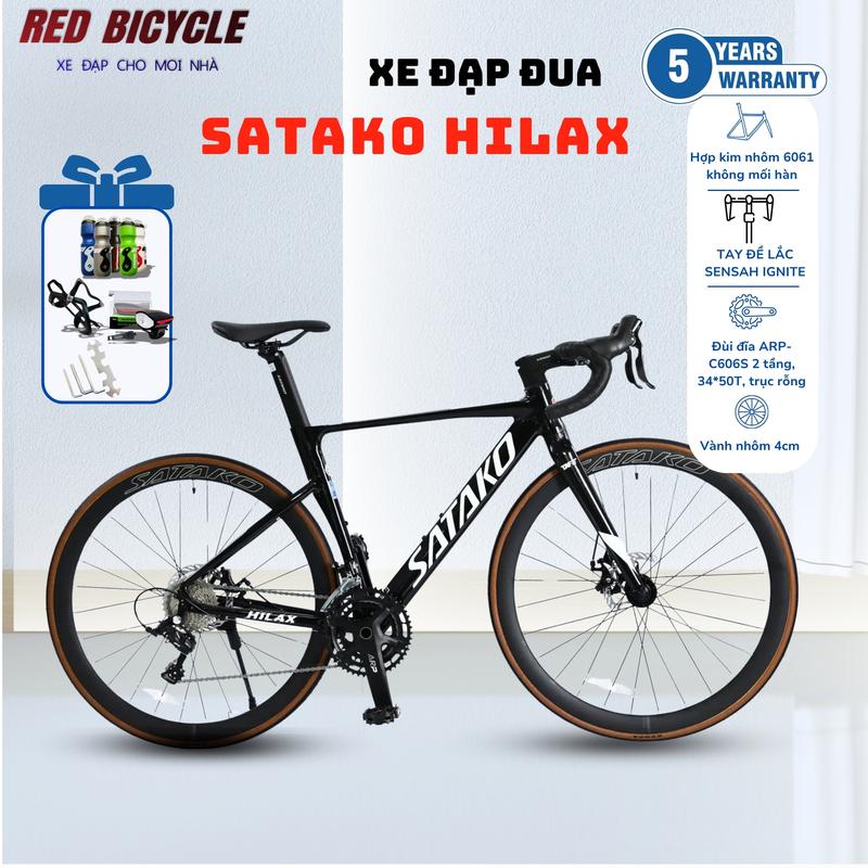 Xe Đạp Đua SATAKO HILAX Ghi Đông Cá Mập- Tay Đề Lắc Sensah Ignite- Đùi Đĩa Trục rỗng - Xe Road Tay Cong