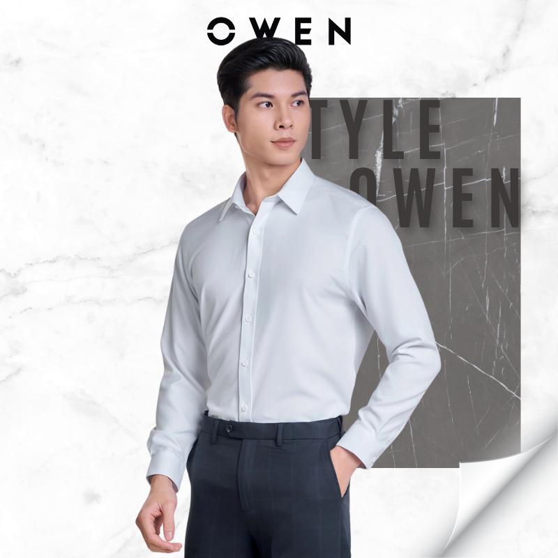 Áo Sơ Mi Trắng Dài Tay OWEN 2 dáng Slimfit,Regulafit - Chất Liệu Sồi Mềm Mịn, Tạo Phong Cách Thanh Lịch