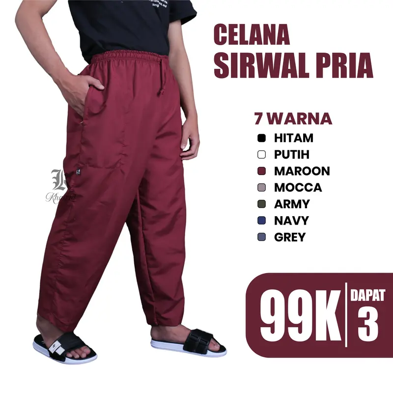 Celana Sirwal Komprang Pangsi Pria Remaja Dewasa Panjang Saku Kiri Kanan Resleting Model Terbaru 3