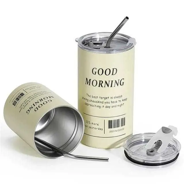 Cangkir Tumbler Mug 600ml Stainlees Free Sedotan Stainless Anti Tumpah Dan Tahan Lama Baja Gelas 3