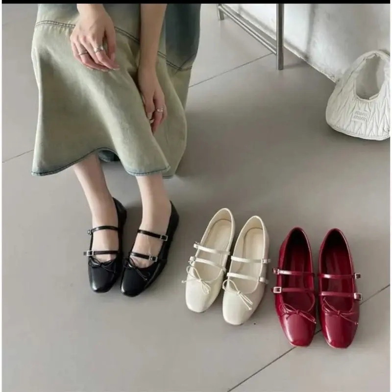 Sepatu Flatshoes wanita premium sol karet silva gesper dobble Kerja wanita 2