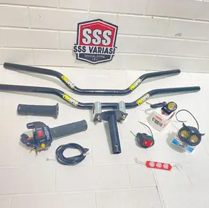 PAKET LENGKAP STANG MODEL FATBAR LOW/HIGH+DUDUKAN/ADAFTOR STANG+GAS SPONTAN 2TOMBOL+LAMPU TEMBAK LED+SAKLAR LAMPU ∆ BONUS LAMPU REM VARIASI