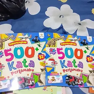 Anak Ceria - Buku 500+ Kata Pertamaku Superlengkap Full Color Dua Bahasa ukuran 19x19cm Soft Cover Dilengkapi Video Animasi Pengucapan