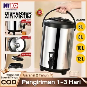 COD Termos Air Milk Tea Bucket Water 8 10 12 Liter / Dispenser Minuman Serbaguna / Drink Jar Termos Stainless Steel Tahan Panas