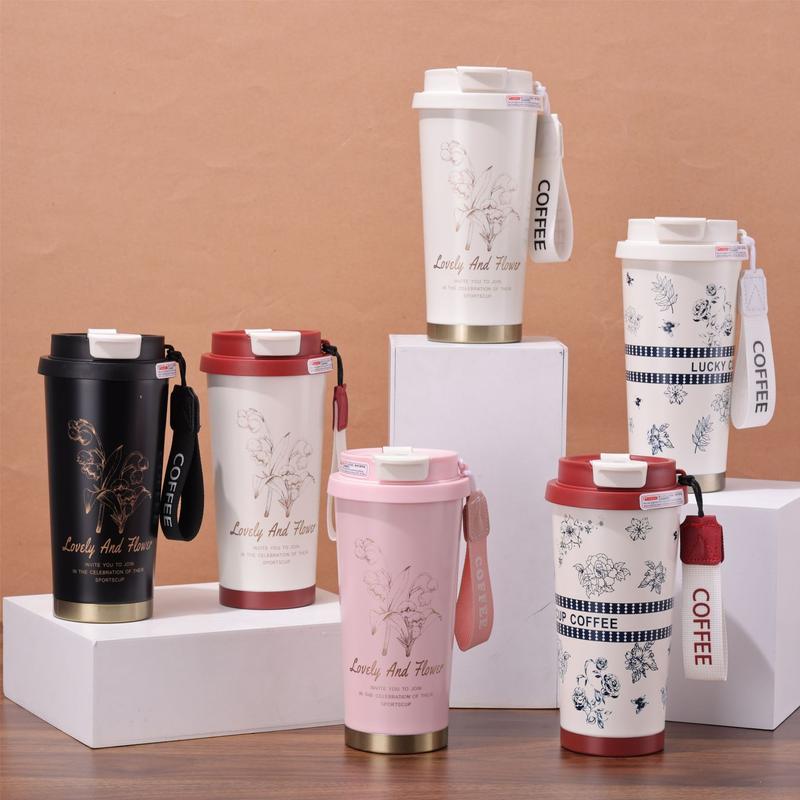 Nâng cấp cốc cà phê 316 với ống hút, bình giữ nhiệt lên đến 12 giờ, cao cấp xách tay 0