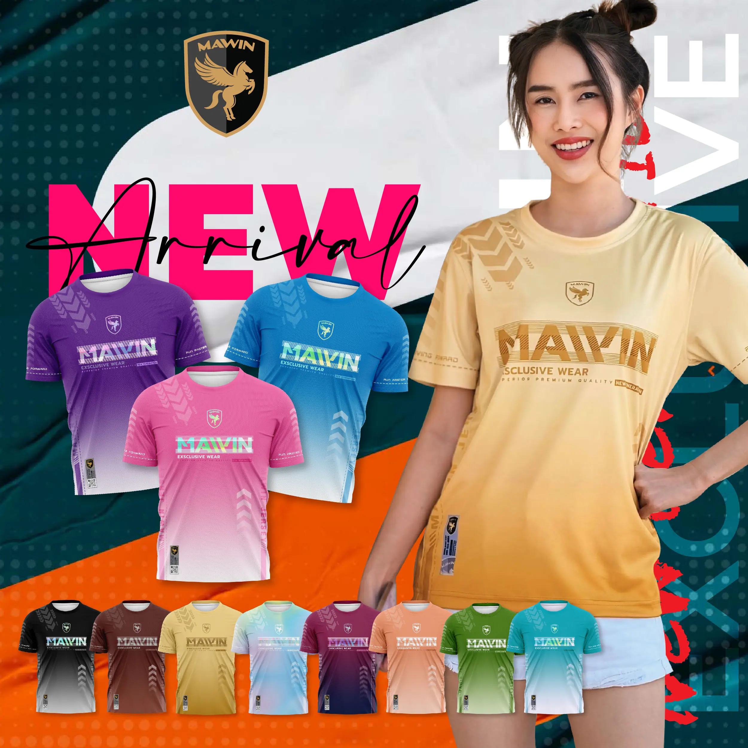 MAWIN เสื้อออกกำลังกาย-EXS WEAR - เสื้อยืด Sport กีฬา