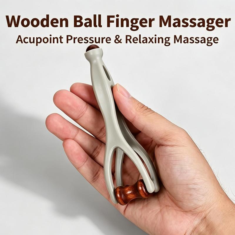 Con lăn massage áp lực hình quả cầu bằng gỗ, dùng để ấn các điểm kinh lạc và hỗ…