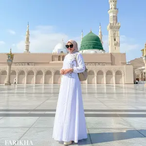 Gamis Amanda Faricha Bordir Rayon Twill Premium (Free Pouch, Goodie Bag) dress  lebaran Warna Bordir Random