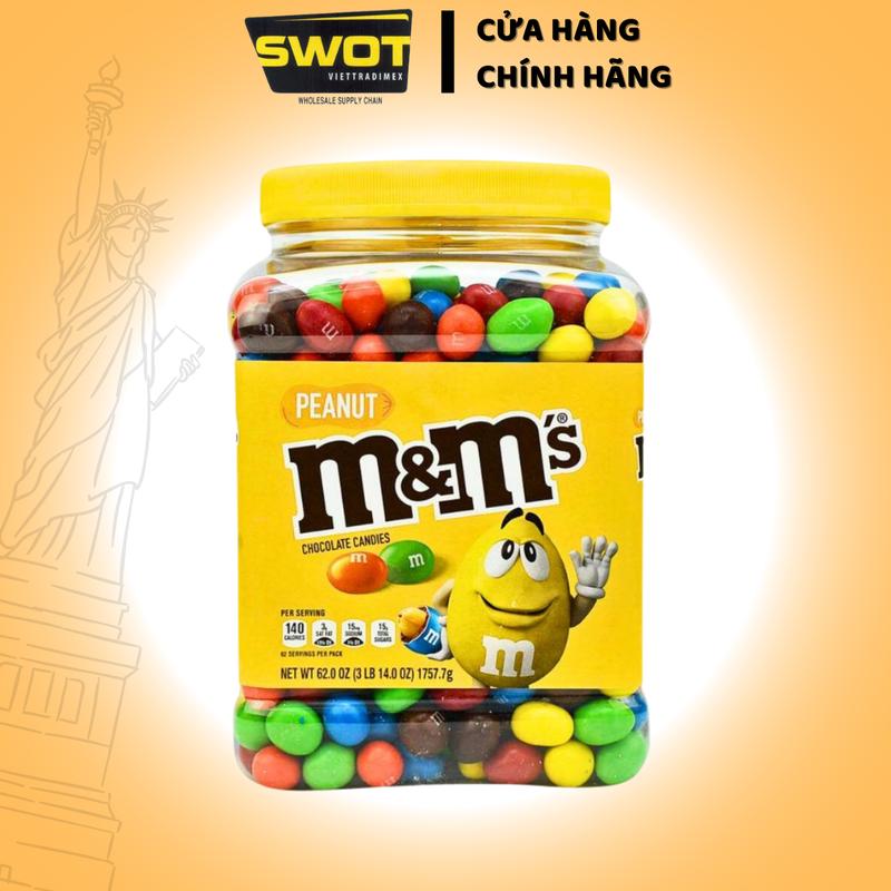 Socola M&M vàng 1.757.7Kg Nhân Đậu Phộng Mỹ Chính Hãng Peanut Chocolate SôCôLa cao cấp nhân động phộng ăn vặt Food Snack - SWOT