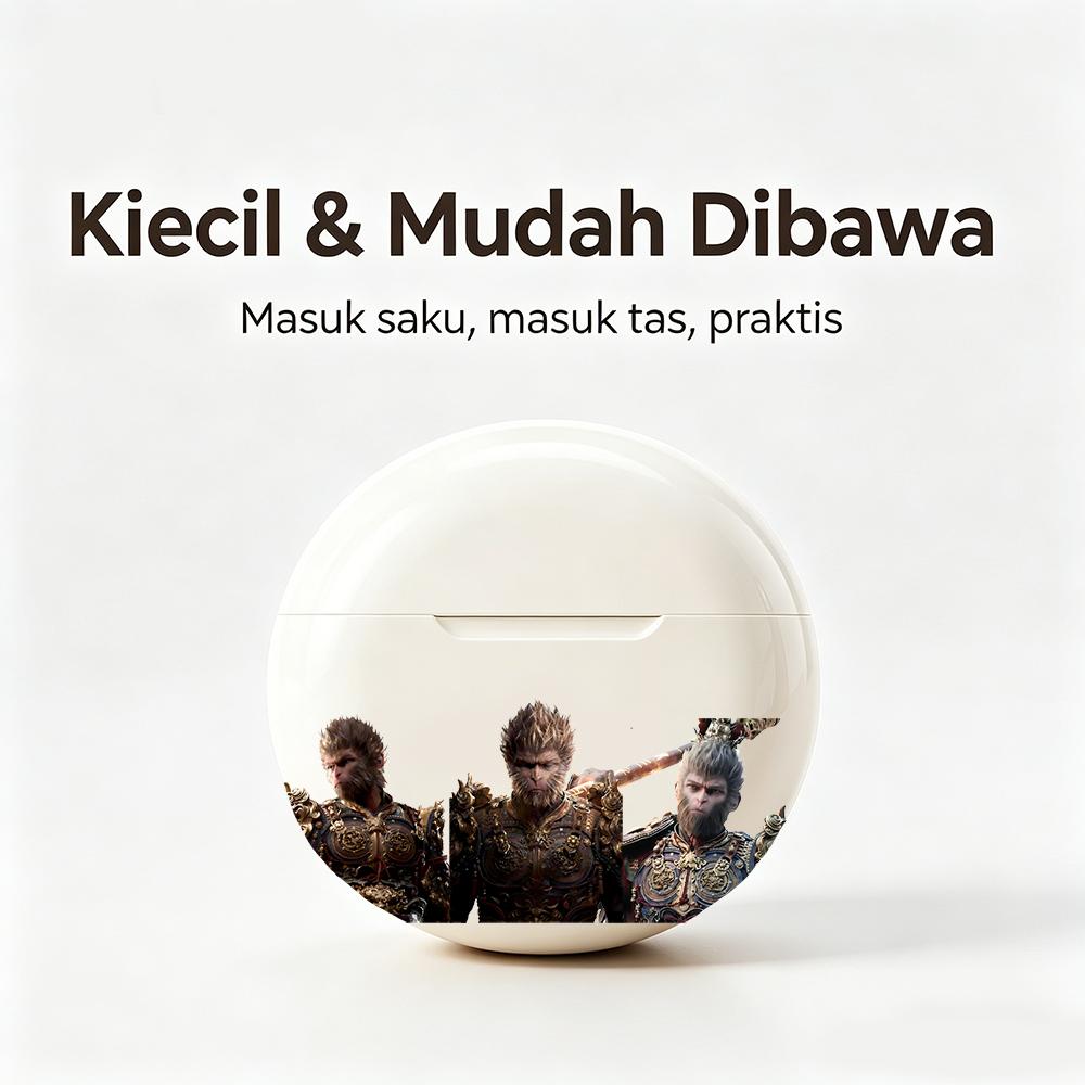 Black Myth Wukong Bluetooth TWS Earbuds Bluetooth 5.4 | Deep Bass Kuat • Baterai Tahan Lama • Panggilan Jernih • Cocok untuk Gaming, Travel, Olahraga & Panggilan Harian