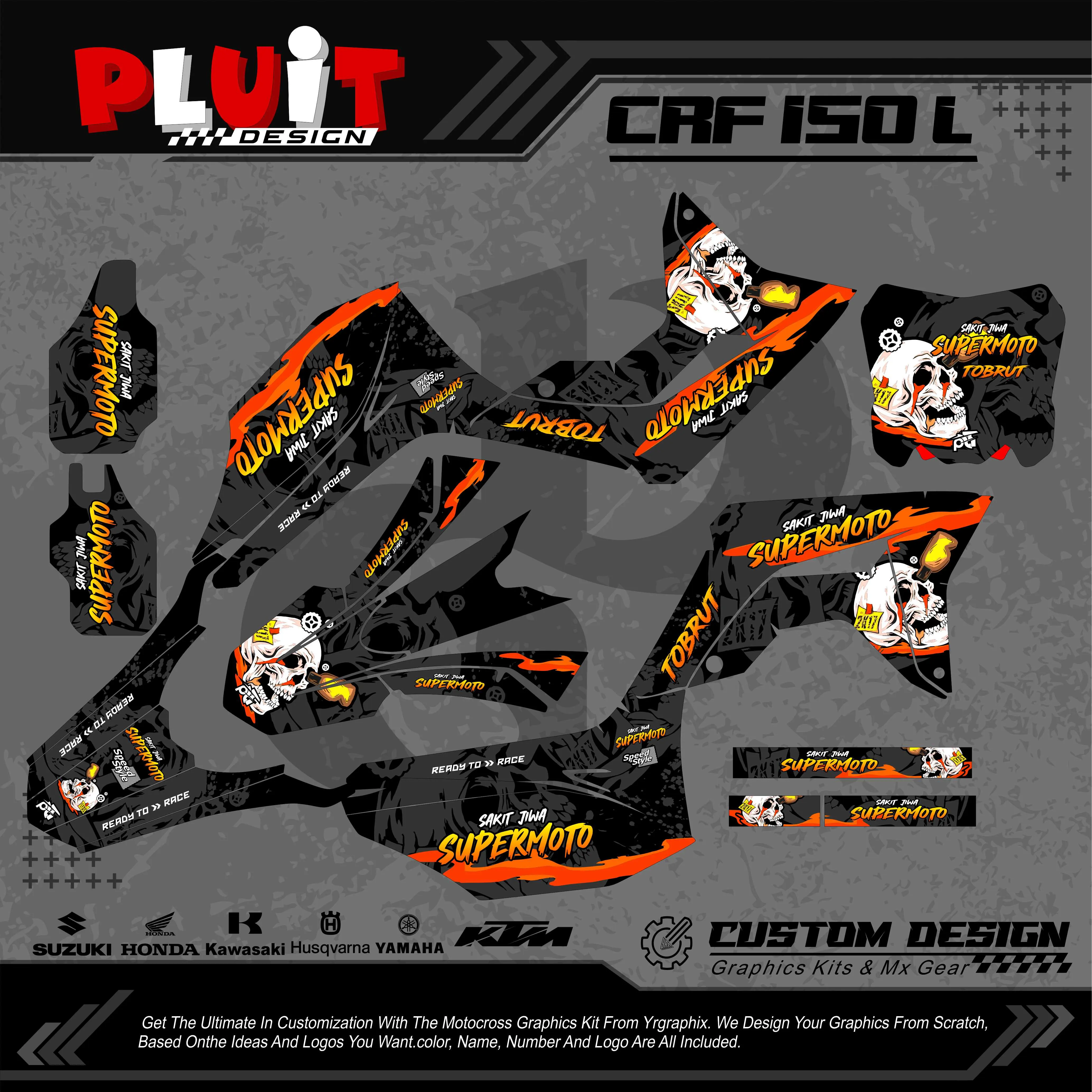 DECAL STIKER CRF / CRF 150 FULL BODY BISA CUSTOM NAMA NOMOR