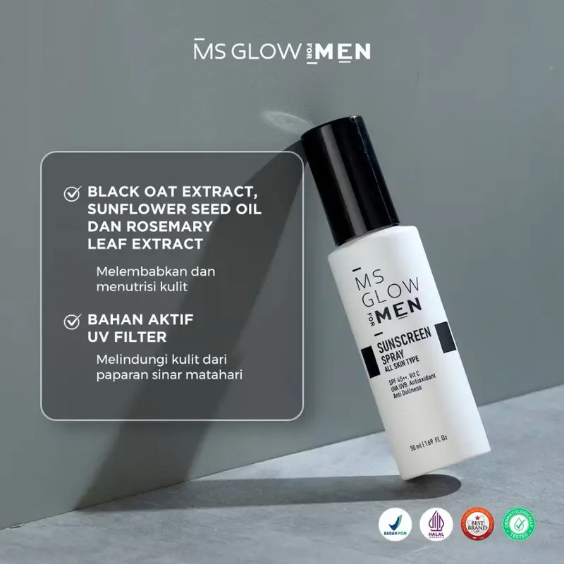 MS Glow For Men Skincare Paket Complete Maskulin Perawatan Pencerah Wajah Pria Facial Wash Cream Serum Sunscreen Body Lotion Mencerahkan Menghilangkan Jerawat Dan Noda Hitam 6